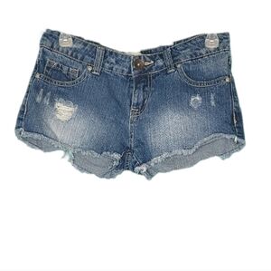 No Boundaries Distressed Cut Off Blue Jean Super Short Shorts Women's Size 3